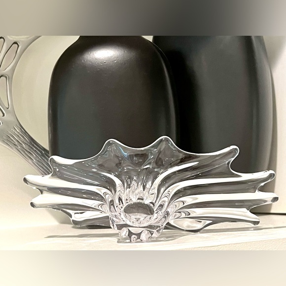 MCM Art Vannes Crystal Art Glass Bowl Elegant Trinket Dish Vintage 1950s France - Picture 8 of 14